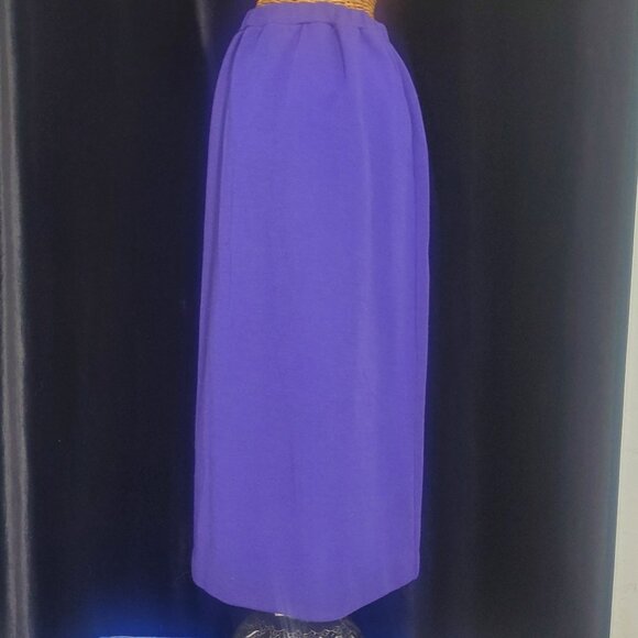 Vintage Devon IGLWU Union Made Indigo Purple Pencil Skirt Size 10 Midi Length - Picture 4 of 8